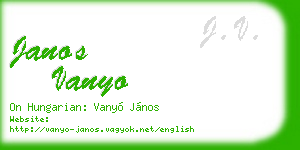 janos vanyo business card